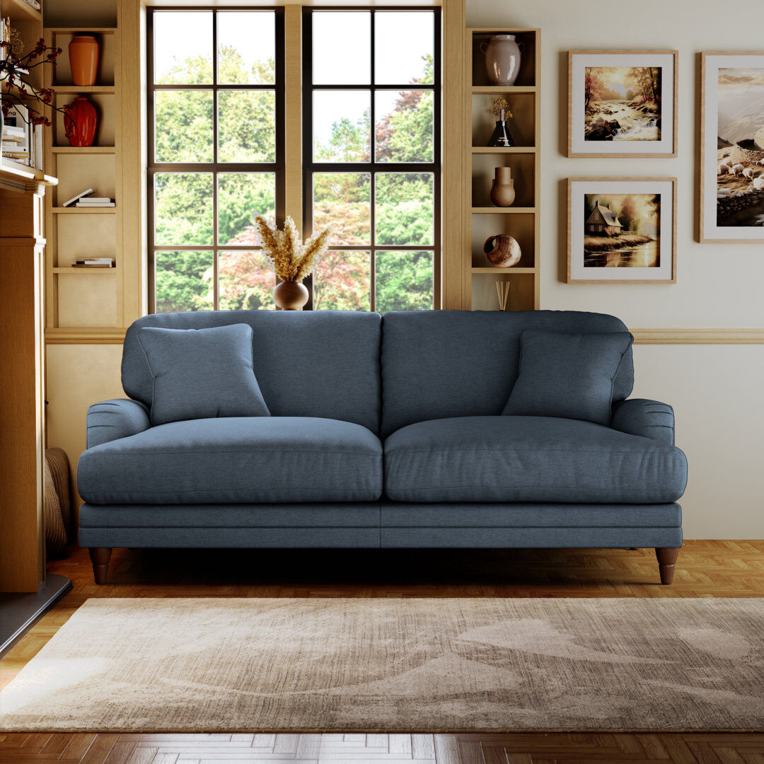 ClassicLiving Adaku 3 Seater Sofa Burnished Beech/Marine 95cm H X 204cm W X 112cm D