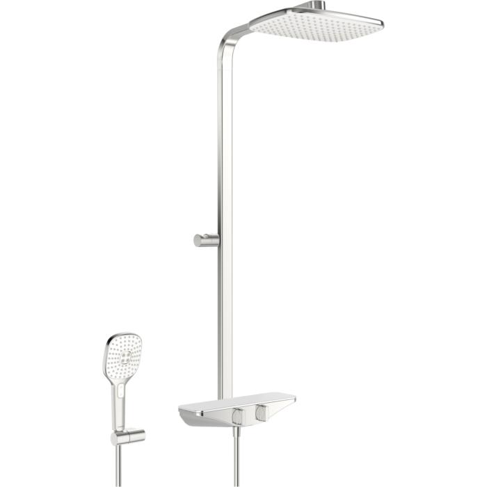 Hansa Hansaemotion Brause-Thermostat 5865017182 AP,3-strahlig, Sicherheitsglas, chrom/weiss