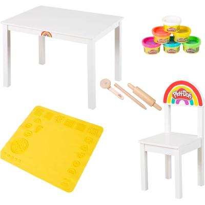 Kindersitzgruppe ROBA "Play-Doh", weiß, Sitzmöbel-Sets, Kinder, inkl. 3D Kreativmatte, Knete und Zubehör