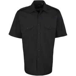 Premier Workwear Herren Piloten Hemd kurzarm PR212 black 42 (16H)