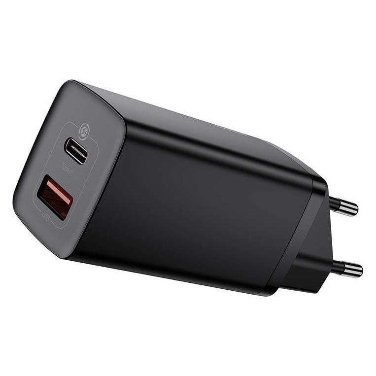 Baseus GaN2 Lite Quick ChargerC+U 65W EU Black (65 W, 1 Port) (CCGAN2L-B01)