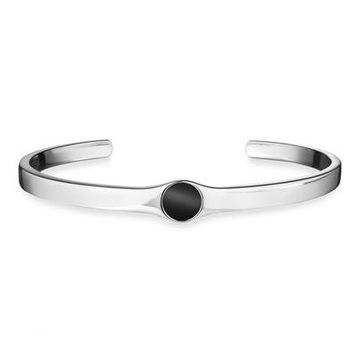 Armband CAÏ "Silber 925 rhodiniert mit schwarzem Onyx", silbergrau, Armbänder, Herren, 6,5cm, Silber 925 (Sterlingsilber), glänzend, Armband