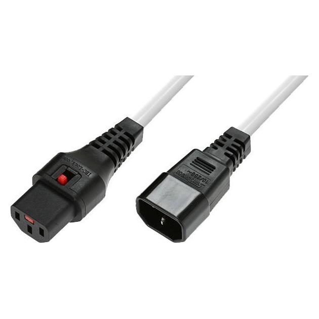 MicroConnect Powercord C13 IEC Lock - C14 (2 m) (MC-C13C14LOCK-2MW)