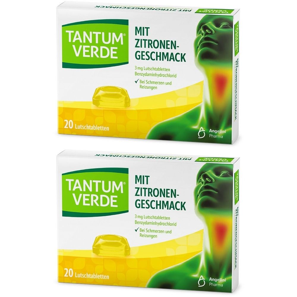 Tantum Verde 3 mg Lutschtabl.m.Zitronengeschmack 2x 2x20 St Lutschtabletten