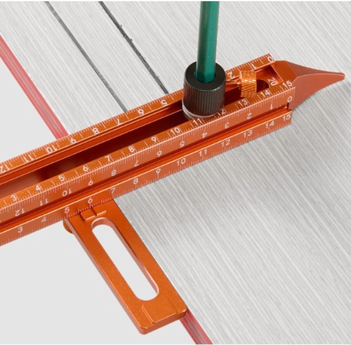 INF Doppelseitiges magnetisches vierseitiges Lineal aus Aluminiumlegierung, 15 cm, lasergravierte Teilungen, ohne Anreißfunktion