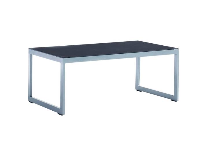Sieger Loungetisch, Graphitfarben, Grau, Metall, rechteckig, Kufe, U-Form, 60x44x110 cm, Gartenmöbel, Loungemöbel, Lounge-Serien