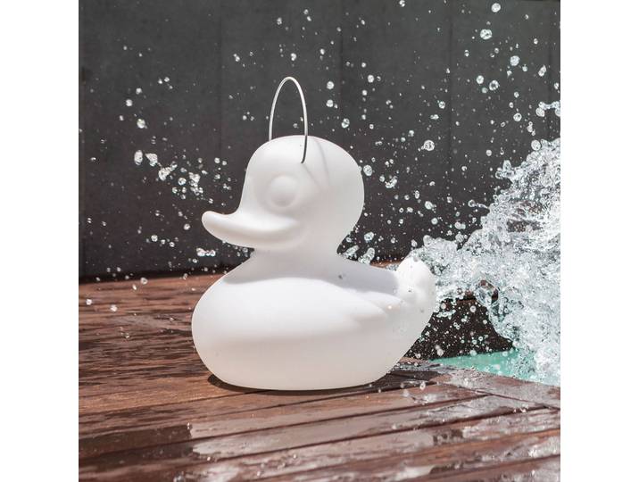 Goodnight Light LED-Designleuchte DUCK-DUCK S für außen in Weiß DUCK-DUCK, dimmbar, weiß / opal, Kunststoff, Design