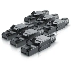 Primewire 6x Netzwerk-Adapter RJ-45 (Ethernet) zu Netzwerkkabel, Netzwerkstecker RJ45 CAT 8 - Gigabit Ethernet LAN Kabel - 40 Gbit/s, schwarz