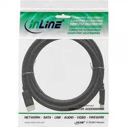 INLINE DP Kabel, schwarz, vergoldete Kontakte, St/St, 7.5m