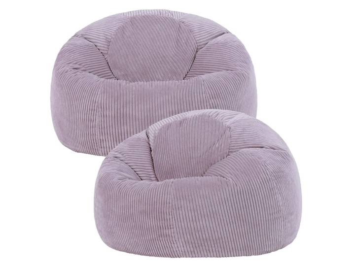 Lot de 2 poufs velours côtelé violet lavande