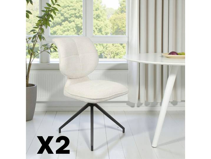 Chaise pivotante dossier double (lot de 2) LIGURIE - Beige