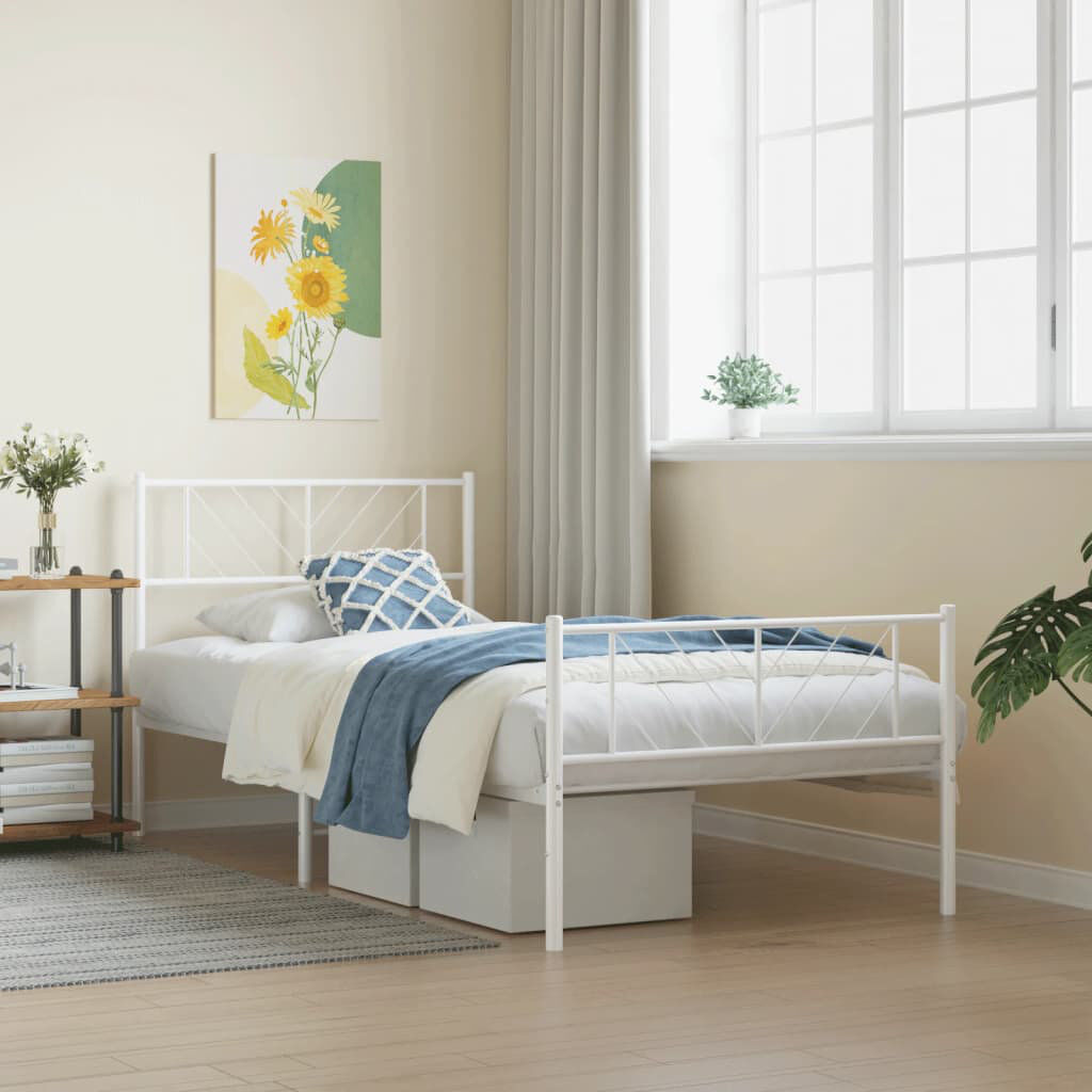 17 Stories Nelvie Metal Bed White 1 Kingsize (5')