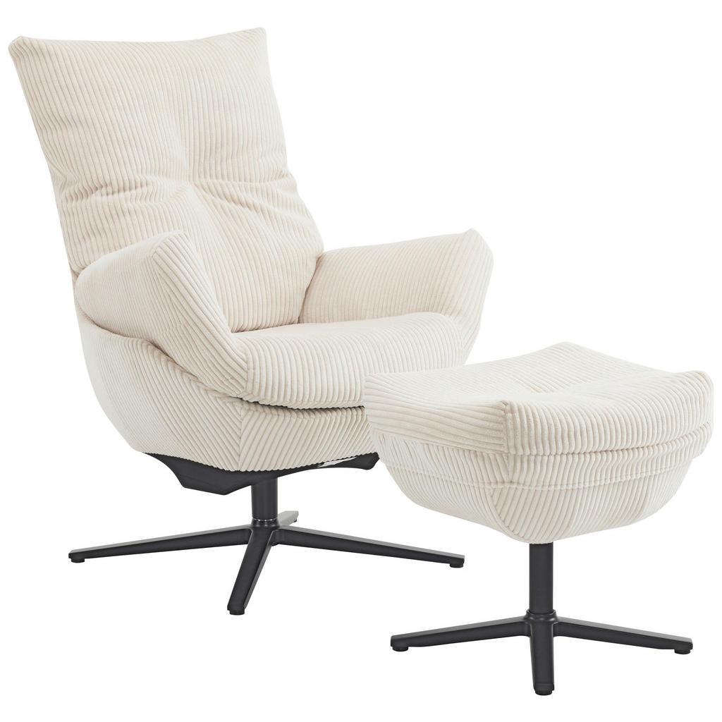 Carryhome Relaxsesselset , Schwarz, Beige , Metall, Textil , 77x100x78 cm , Relaxfunktion, erweiterbar (Typenauswahl) , Wohnzimmer, Sessel, Relaxsessel