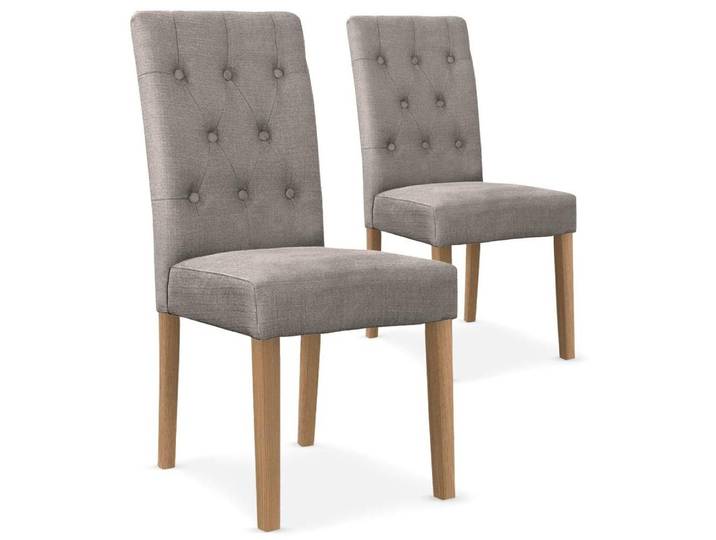 MENZZO Lot de 2 chaises Cecil Tissu Taupe