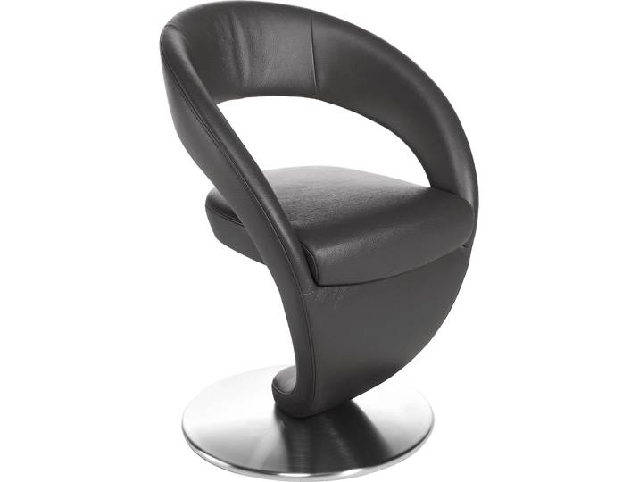 K+W Komfort & Wohnen Wave, Drehstuhl, Polsterstuhl () Design-Drehstuhl, Drehteller in Edelstahloptik