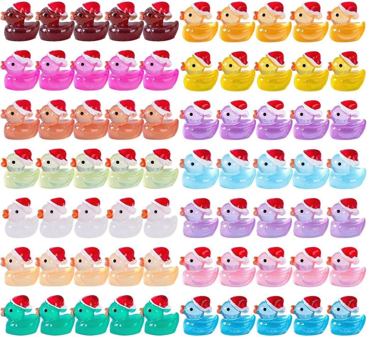 70 stuks Lichtgevende Mini Eendjes in 14 RGB kleuren voor decoratie