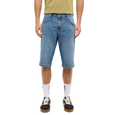 Shorts MUSTANG "Herren Style Denim Bermuda", Herren, Gr. 32, 300 mittelblau, Denim/Jeans, 99% Baumwolle, 1% Elasthan, unifarben, straight fit, Hosen Shorts