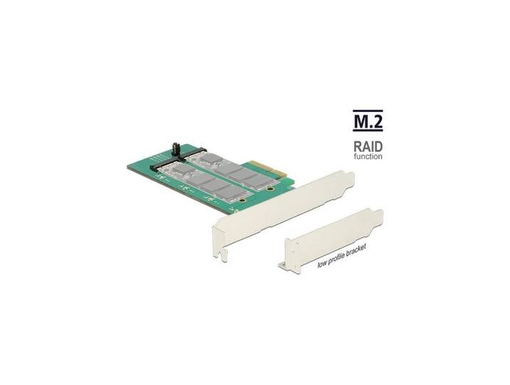 Delock DeLOCK PCIe x1 > 2 x M.2 Key B SATA-Controller Modulkarte M.2 Key B zu M.2 Key B, 2 x M.2 Key B Anschlüsse
