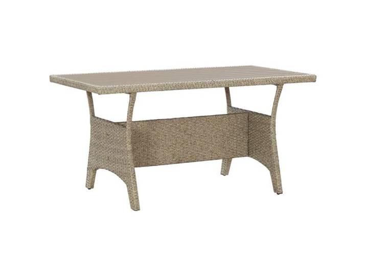 Gris Table de jardin Gris 120x70x66 cm Résine tressée - Mobilier de jardin LV14210