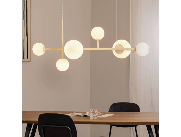 Glas Hängelampe Dione ALDEX, dimmbar, creme / amber, für Wohn- / Esszimmer, Glas, Modern, Pendelleuchte