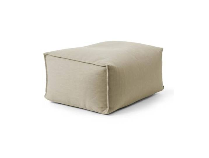 mokebo Pouf Outdoor Hocker 'Der Ruhestifter' Made in Germany, Sitzhocker eckig für Balkon & Garten, Bodenkissen, Sitzwürfel, Sitzpouf, Fußhocker & Beistelltisch mit EPS-Perlen Füllung in Sand