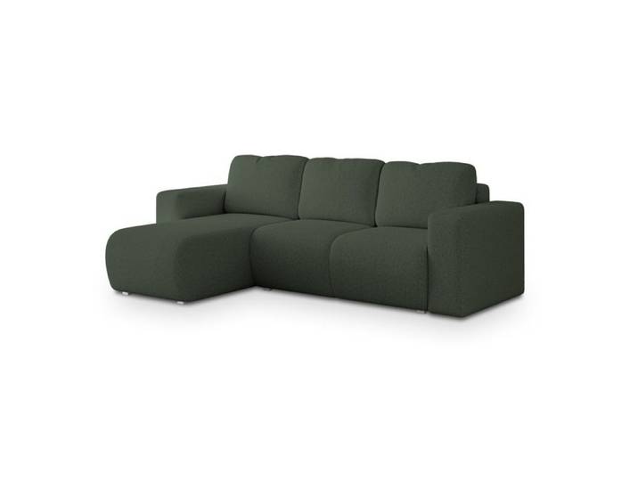 Canapé d'angle RINOVA Canape Convertible - Angle - 3 places - 250x143x85 cm - Tissu bouclette QUELLE 37 - Vert