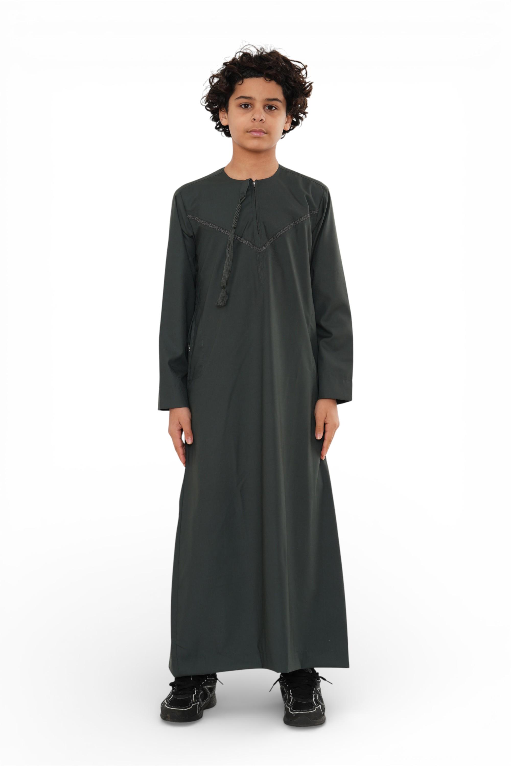 Kinderen Jongens Ramadan Eid Groene Marokkaanse Jubba Robe Djellaba Thobe - K-TT008