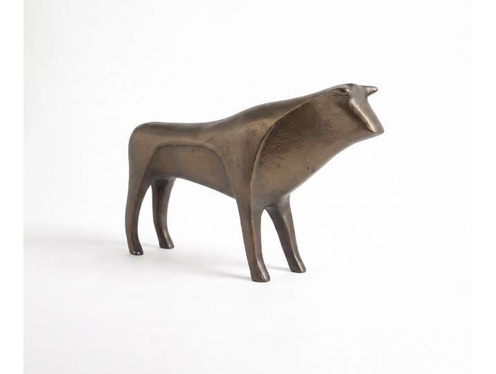 DELIFE Figur Minos B8 x T36 x H23 cm Aluminium Aurum Satin Gegossen, Wohnaccessoires