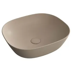 VitrA Plural Aufsatzschale 7810B474-0016 45 x 38 x 13,5 cm, Tonerde matt, flach, rechteckig, ohne Überlauf/Hahnloch
