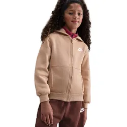 NIKE Sportswear Club Fleece Kapuzenjacke Kinder 200 - hemp/white XL (158-170 cm)