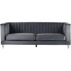 3-SITZER-SOFA Samtstoff Dunkelgrau Arvika
