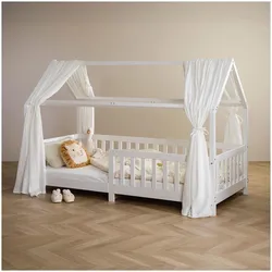 Idimex, Baldachin, Hausbett-Himmel Musselin NENA 2er Set – Weiss