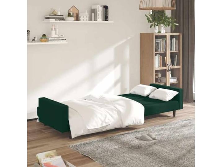 KTHLBRH Schlafsofa 2-Sitzer Samt Dunkelgrün Wandelbarer Holzrahmen, Schaumstoff, 110 kg pro Sitzplatz, für Wohnzimmer und Büro
