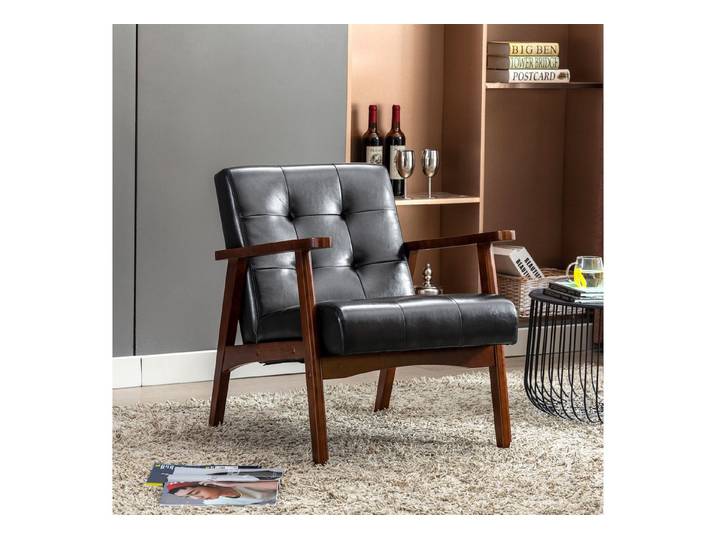 HomeMiYN Ohrensessel Skandinavischer Ohrensessel aus Kunstleder – Eleganz und Komfort