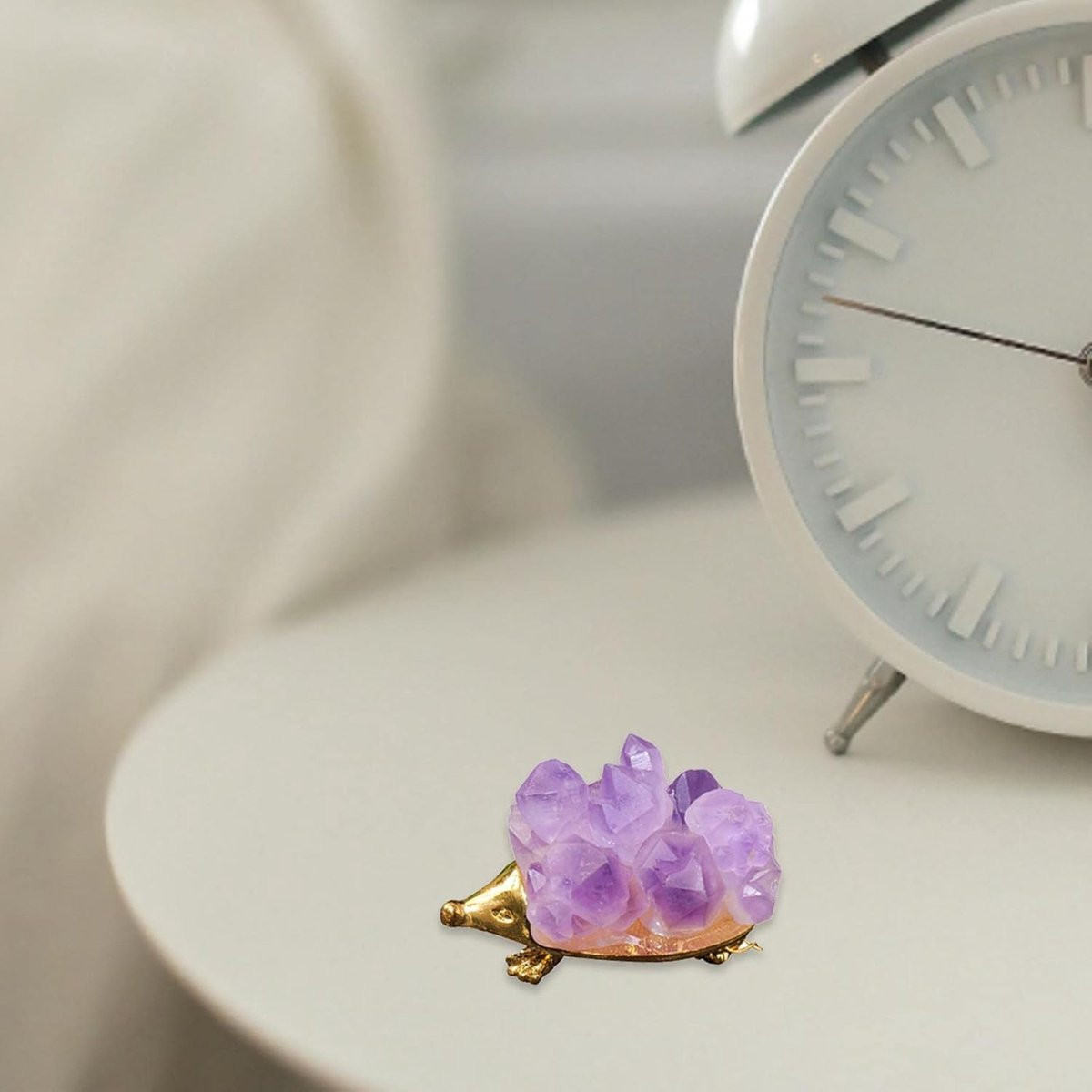 Handgesneden Amethist Kristallen Egel Beeldje voor Huisdecoratie - 4,5 cm