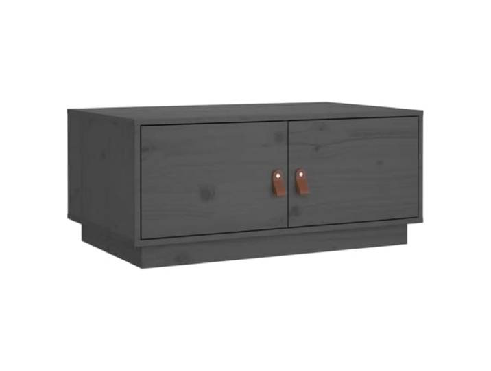 LASWWQMRF Couchtisch Grau 80x50x35 cm Massivholz Kiefer mit Fächern Kompakter Sofatisch für Wohnzimmer und Büro mit offenen Fächern für Bücher, Zeitschriften und Dekoration.
