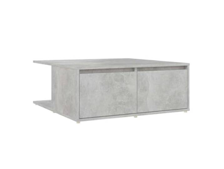 GHVBNMF Couchtisch Betongrau 80x80x31 cm Holzwerkstoff Wohnzimmertisch Kompakter Sofatisch mit Staufächern und Schublade für Ihr Wohnzimmer. Pflegeleichte Oberfläche für mühelose Reinigung.