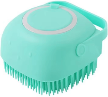 Uplift Curations Silicone Pet Bathing & Massage Gloves Soft Safety Grooming Brush For Dogs & Cats square Blue