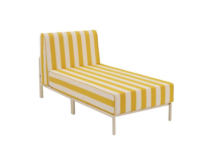 Oviala - Méridienne rayée pour salon de jardin modulable
