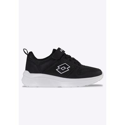 Sneaker LOTTO, Mädchen, Gr. 25, atmungsaktiv, schwarz-weiß (schwarz, weiß), Mesh, Synthetik, Schuhe Sneaker