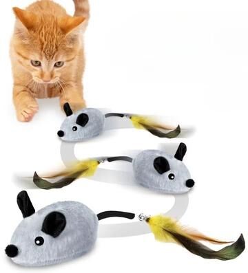 Inspired Finds WhiskerChase Auto Mouse Toy Interactive Sensing Electronic Mouse For Cats & Pets gray
