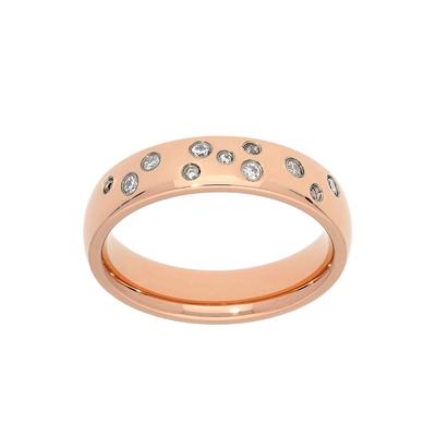 Fingerring TITANIA "Titanring", roségoldfarben, Fingerringe, Damen, 21, Titan, Fingerring, mit Zirkonia