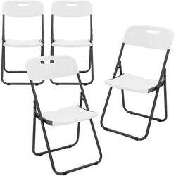 KLAPPSTUHL 4er Set Weiß Kunststoff Metall