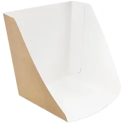 Greenuso MONOUSO - XXL KraftKarton-Schaufel für Burger 11,5x12x14cm (600 Stück)