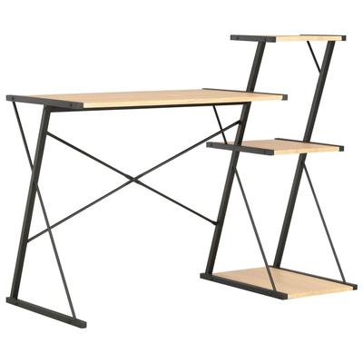 Helloshop26 - Schreibtisch Arbeitsplatz Computermöbel Schreibtisch mit Ablage Eiche 116 x 50 x 93 cm schwarz 02_0023480