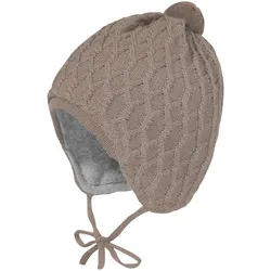 maximo Woll-Strickmütze mit Bommel, braun, 39