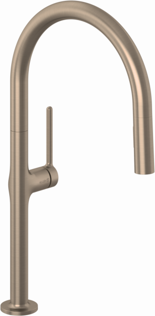 Kludi REEF Küchenarmatur 50851N175 herausziehbare Geschirrbrause, Brushed Bronze