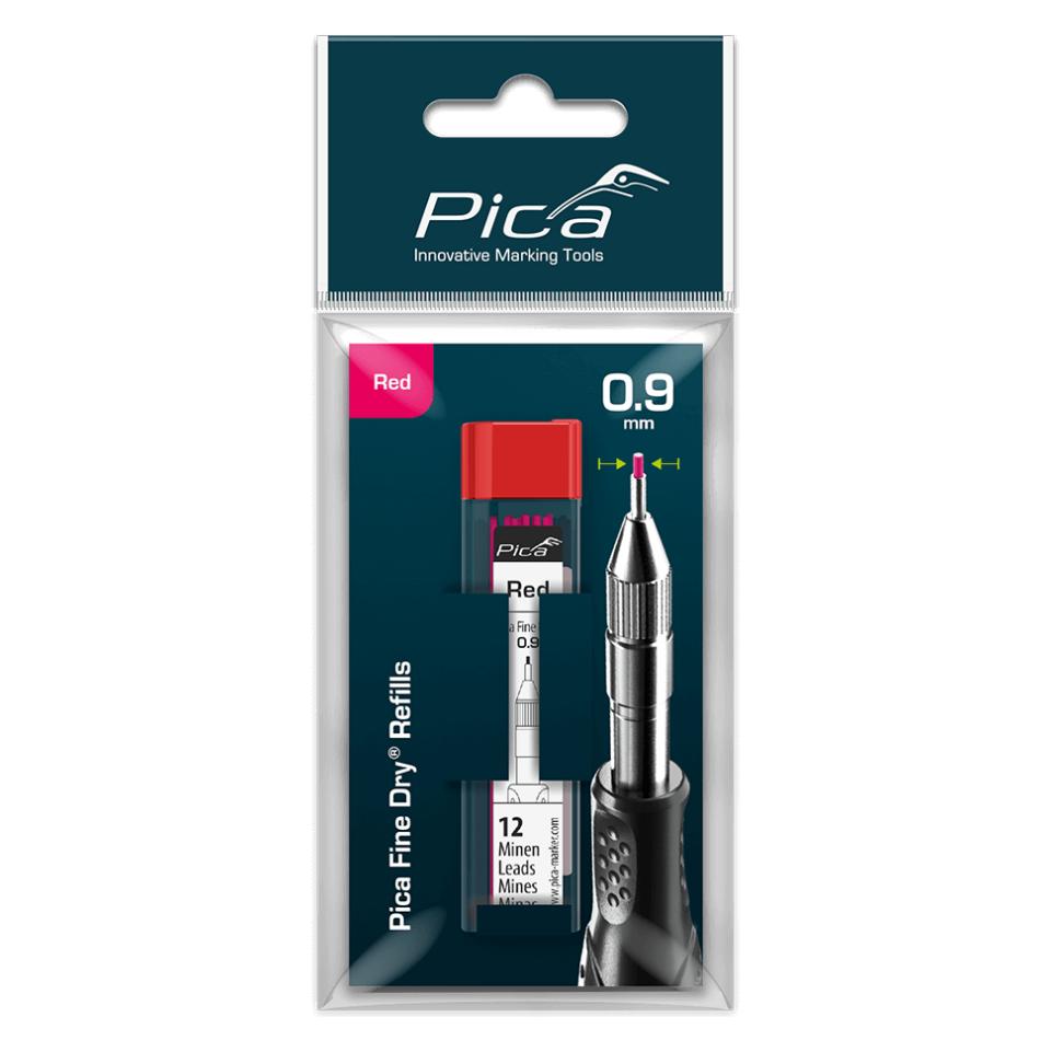 Pica Fine-Dry Minen-Set rot (12 Stk., 0.90 mm) (7031)