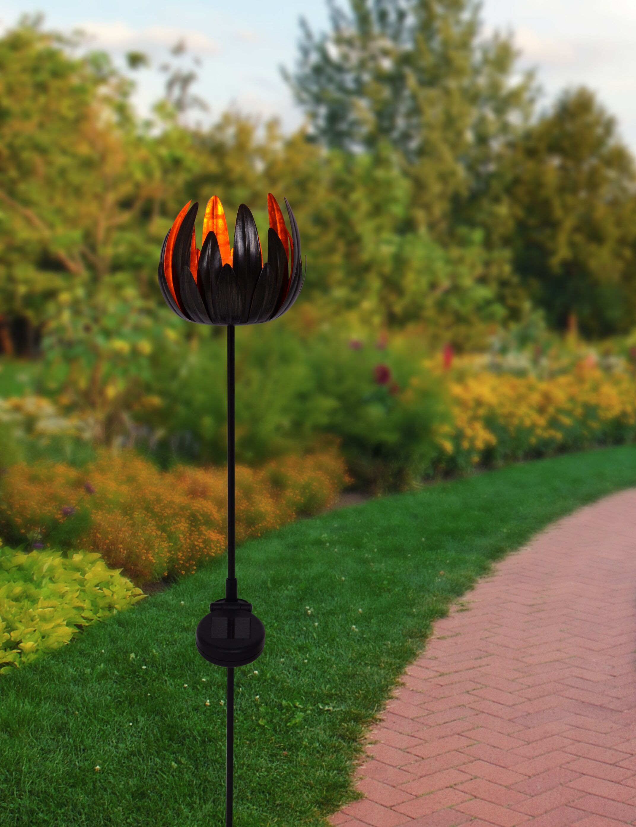 LED Gartenleuchte NÄVE "Blume", braun (kupferfarben), H:90cm T:15cm, Leuchten, LED Gartenleuchte