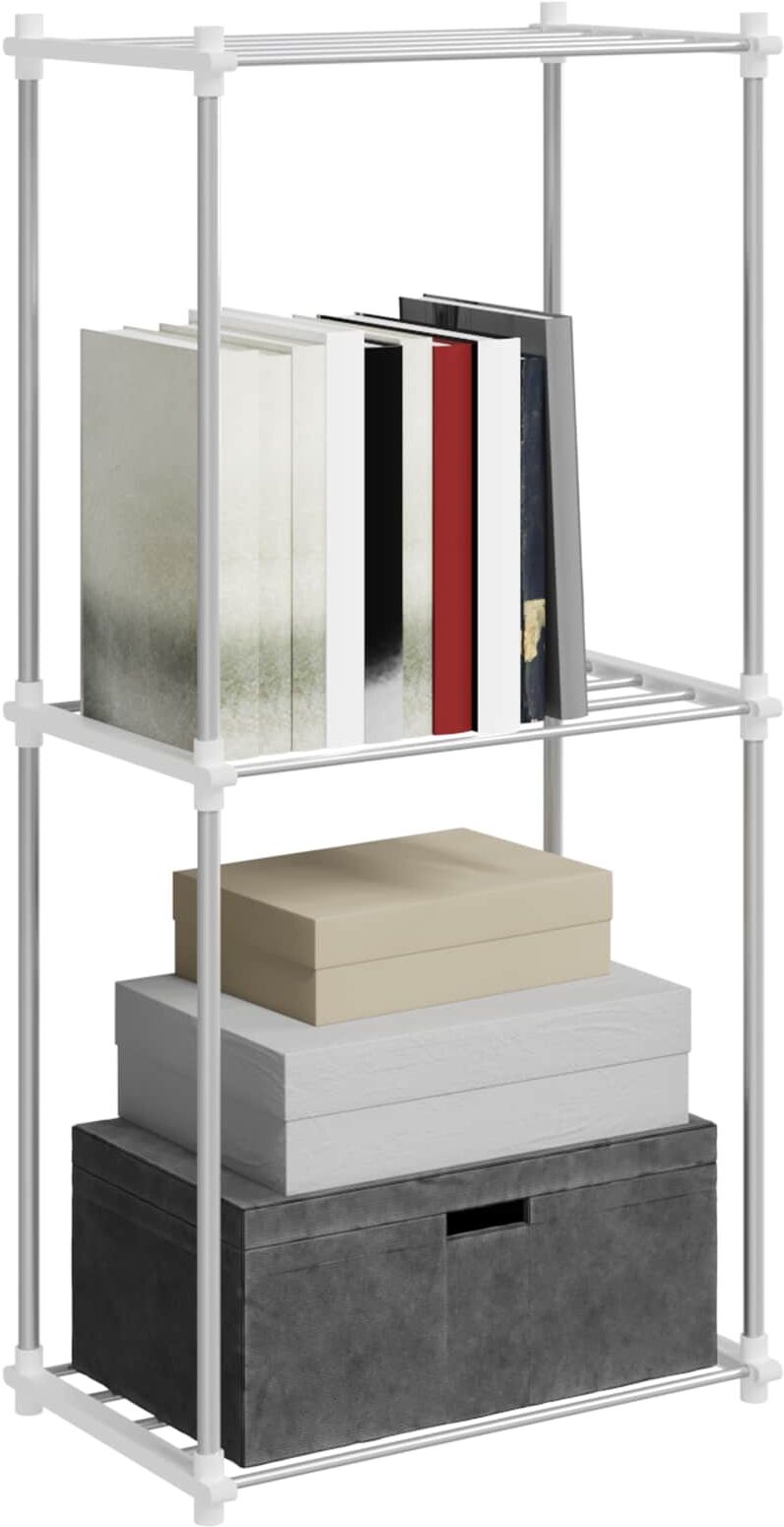 vidaXL Tubular Shelf avec stockage Blanc 42,5 x 27 x 91,5 cm Aluminium